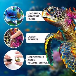 EscapeWelt Dřevěné puzzle Želva 500 dílků