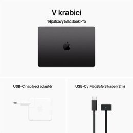 Notebook Apple MacBook Pro 14" M3 Pro 11-core CPU 14-core GPU 18GB 512GB Vesmírně černý CZ - Rozbaleno