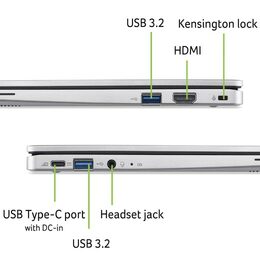 Ntb Acer Chromebook 311 (CB311-12HT-C0ND) Intel Core N-N100, 11.6", RAM 4GB, SSD 128GB, Intel UHD Graphics, Chrome OS - stříbrný