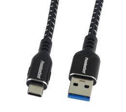 Kabel USB-C - USB 3.0 A (USB 3.2 gen.1, 3A, 5Gbit/s) bavlněný oplet a hliníkové konektory 1m