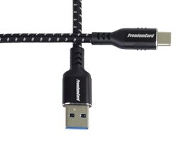 Kabel USB-C - USB 3.0 A (USB 3.2 gen.1, 3A, 5Gbit/s) bavlněný oplet a hliníkové konektory 1m