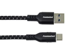 Kabel USB-C - USB 3.0 A (USB 3.2 gen.1, 3A, 5Gbit/s) bavlněný oplet a hliníkové konektory 1,5m