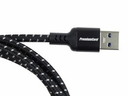 Kabel USB-C - USB 3.0 A (USB 3.2 gen.1, 3A, 5Gbit/s) bavlněný oplet a hliníkové konektory 2m