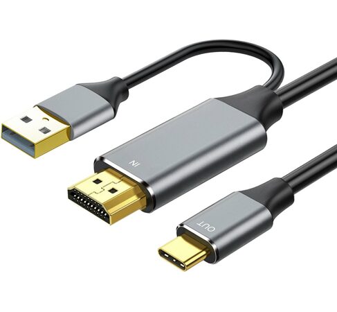 Kabel HDMI2.0 na USB-C pro monitory s USB-C konektorem, 4K@60Hz,1080p Aluminium 2m
