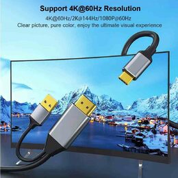 Kabel HDMI2.0 na USB-C pro monitory s USB-C konektorem, 4K@60Hz,1080p Aluminium 2m