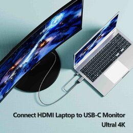 Kabel HDMI2.0 na USB-C pro monitory s USB-C konektorem, 4K@60Hz,1080p Aluminium 2m
