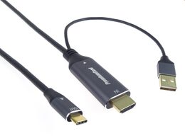 Kabel HDMI2.0 na USB-C pro monitory s USB-C konektorem, 4K@60Hz,1080p Aluminium 2m