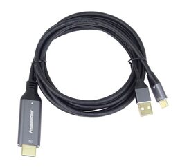 Kabel HDMI2.0 na USB-C pro monitory s USB-C konektorem, 4K@60Hz,1080p Aluminium 2m