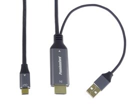 Kabel HDMI2.0 na USB-C pro monitory s USB-C konektorem, 4K@60Hz,1080p Aluminium 2m
