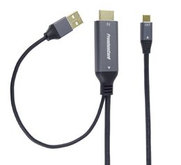 Kabel HDMI2.0 na USB-C pro monitory s USB-C konektorem, 4K@60Hz,1080p Aluminium 2m