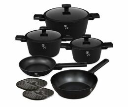 BERLINGERHAUS Sada nádobí s titanovým povrchem 10 ks Matte Black Collection BH-8197