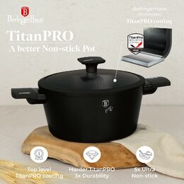 BERLINGERHAUS Sada nádobí s titanovým povrchem 10 ks Matte Black Collection BH-8197