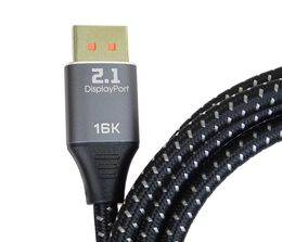Kabel DisplayPort 2.1, 16K@60Hz, kovové a zlacené konektory, 1m