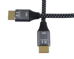 Kabel DisplayPort 2.1, 16K@60Hz, kovové a zlacené konektory, 1m
