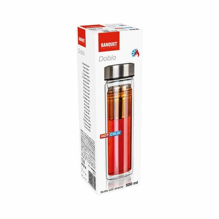 Láhev Banquet na čaj dvoustěnná Doblo 500 ml, se sítkem