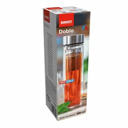 Láhev Banquet na čaj dvoustěnná Doblo 500 ml, se sítkem