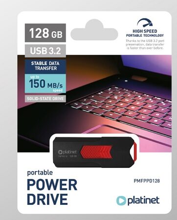 PLATINET PORTABLE POWER DRIVE 3.2 R/W UP TO 150MB/s 128GB černá
