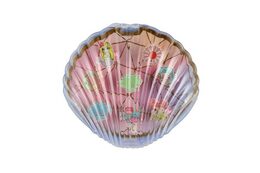 Prstýnek/Prstýnky plast 8ks nastavitelná velikost 2 barvy v krabičce ve tvaru mušle 12ks v boxu