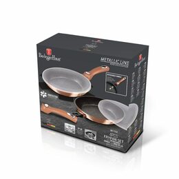 BERLINGERHAUS Sada pánví s odnímatelnou rukojetí 4 ks Rosegold Metallic Line BH-7742