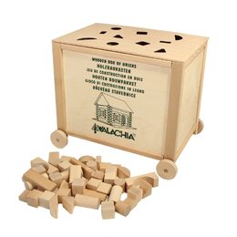 Walachia Dřevěná skládací stavebnice Construct Box vkládačka natural 300 dílů