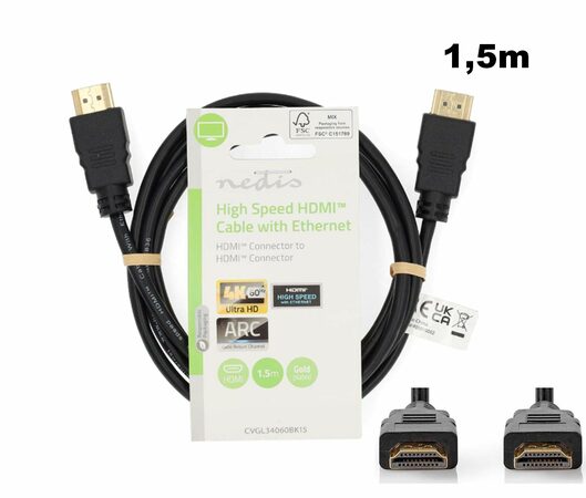 Nedis CVGL34060BK15 HDMI kabel HighSpeed 1,5m