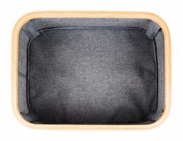 Úložný box G21 40 x 30 x 15 cm, bambusový s víkem, šedý