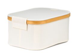 Úložný box G21 24 x 30 x 15 cm, bambusový s víkem, béžový