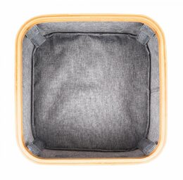 Úložný box G21 30 x 30 x 15 cm, bambusový s víkem, šedý