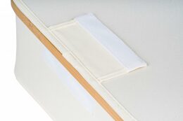 Úložný box G21 30 x 30 x 15 cm, bambusový s víkem, béžový
