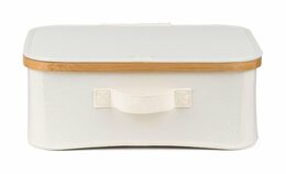 Úložný box G21 40 x 30 x 15 cm, bambusový s víkem, béžový