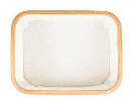 Úložný box G21 40 x 30 x 15 cm, bambusový s víkem, béžový