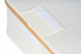 Úložný box G21 40 x 30 x 15 cm, bambusový s víkem, béžový