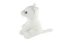 Kočka/Kočička sedící plyš 15cm bílá se zvukem v sáčku 0+