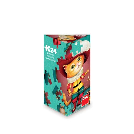 Dino Puzzle triangl Kocour v botách 24 dílků