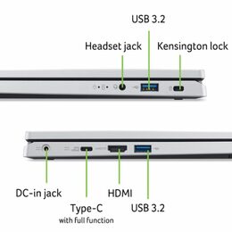 Ntb Acer Swift Go 14 (SFG14-63-R3DW) R5-8645HS, 14", RAM 16GB, SSD 512GB, AMD Radeon 760M, FPR, Microsoft Windows 11 Home - šedý