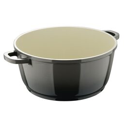 BERGNER Kastrol s keramickým povrchem a poklicí 24 cm Excalibur černá BG-36101-GY