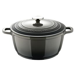 BERGNER Kastrol s keramickým povrchem a poklicí 24 cm Excalibur černá BG-36101-GY