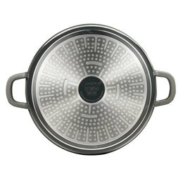 BERGNER Kastrol s keramickým povrchem a poklicí 24 cm Excalibur černá BG-36101-GY