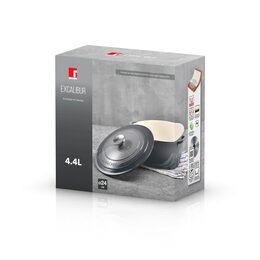 BERGNER Kastrol s keramickým povrchem a poklicí 24 cm Excalibur černá BG-36101-GY