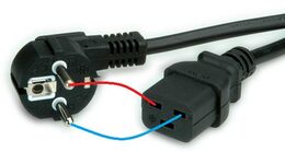 Kabel síťový k počítači 230V 16A IEC 320 C19 konektor 1,5m