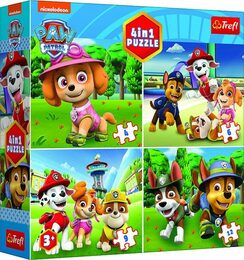 Puzzle 4v1 Tlapková patrola/Paw Patrol 18,5x16cm v krabici 20x20x5cm