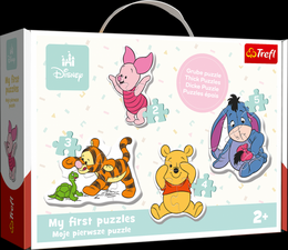 Baby puzzle Medvídek Pú a přátelé 14 dílků v krabici 27x19cm 24m+