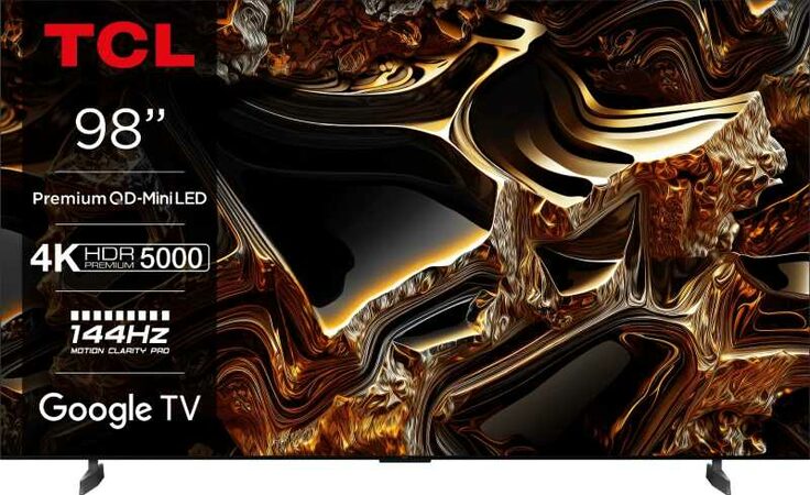 TCL 98X955 TV SMART Google TV QLED/248cm/4K UHD/5200 PPI/144Hz/Mini LED/HDR10+/Dolby Atmos/Repas