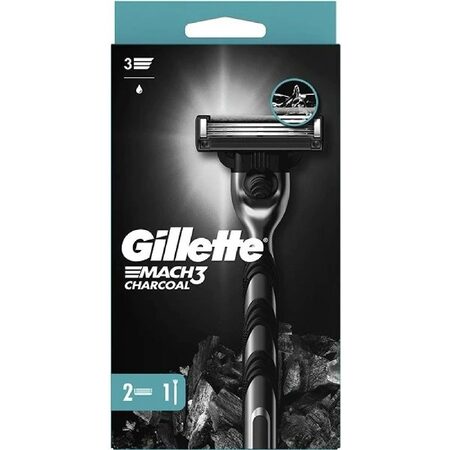 Gillette Mach3 Charcoal + 2 ks hlavic