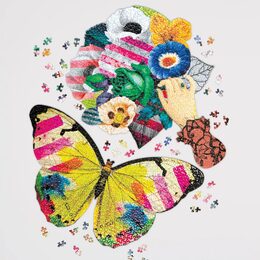 Galison Tvarové puzzle Christian Lacroix Motýl a Kytice v sadě
