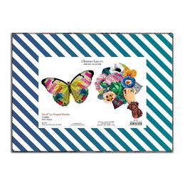 Galison Tvarové puzzle Christian Lacroix Motýl a Kytice v sadě