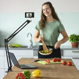 Stojánek Hama 700 II - flexibilní kloubové rameno s držákem na mobil, 1/4" závit, 70 cm