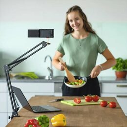 Stojánek Hama 700 II - flexibilní kloubové rameno s držákem na mobil, 1/4" závit, 70 cm