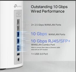 WiFi router TP-Link Deco BE85(2-pack) AXE19000, WiFi 7, 1x 10GLAN, 2x 2.5GLAN, 1x 10GLAN/SFP+, USB, 2,4/5/6GHz