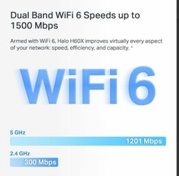 WiFi router TP-Link Mercusys Halo H60X(1-pack) WiFi 6, AX1500, 3x GLAN2,4/5 GHz
